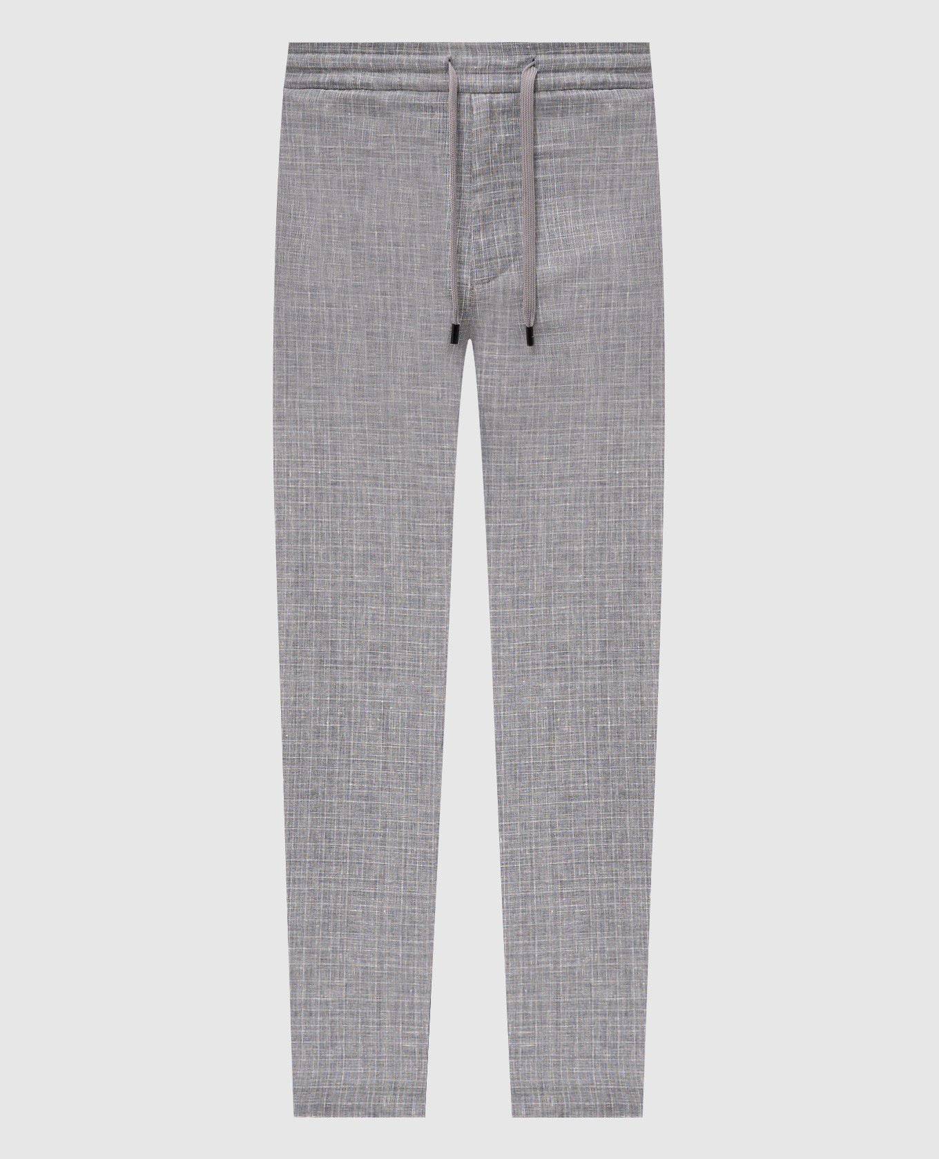 Gray linen, wool and silk pants