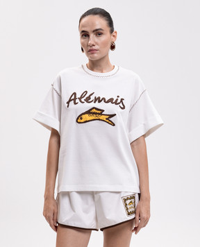 Alemais Scuba Cuffed T-Shirt in Ivory 7434T