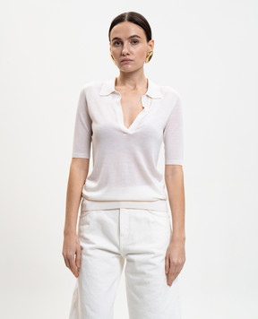 Gabriela Hearst Frank white cashmere and silk top X009330A003