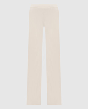 Twinset Ivory ribbed trousers 262LI3EBB