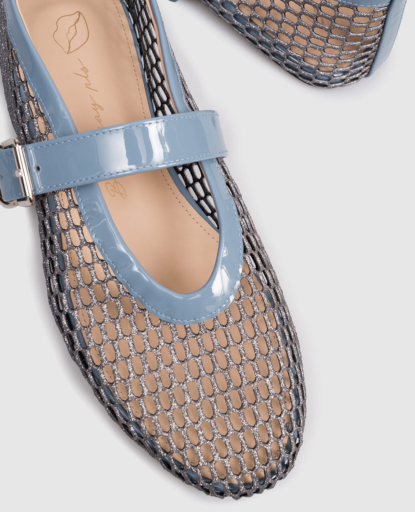 

Blue glitter ballet flats Babe Pay Pls, Light blue