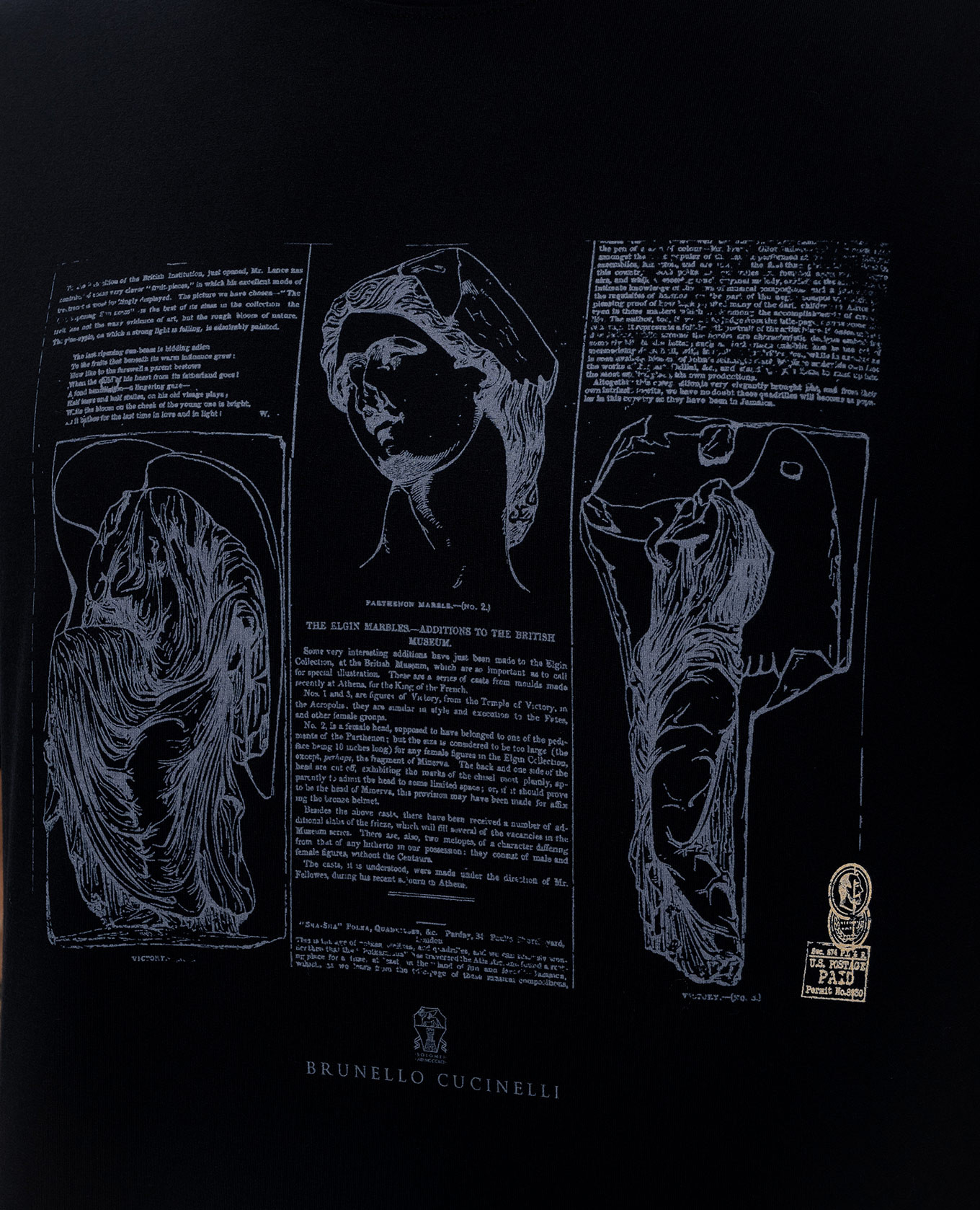 Black T-shirt with print Brunello Cucinelli 4