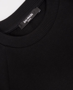 Balmain Children's black sweatshirt with logo BZ4I20Z31831214