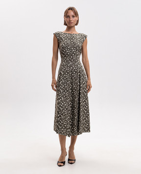 Max & Co VIRGOLA green midi dress with print MCOVIRGOLA