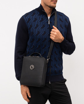 Stefano Ricci Black leather bag with emblem ND218GTUMR