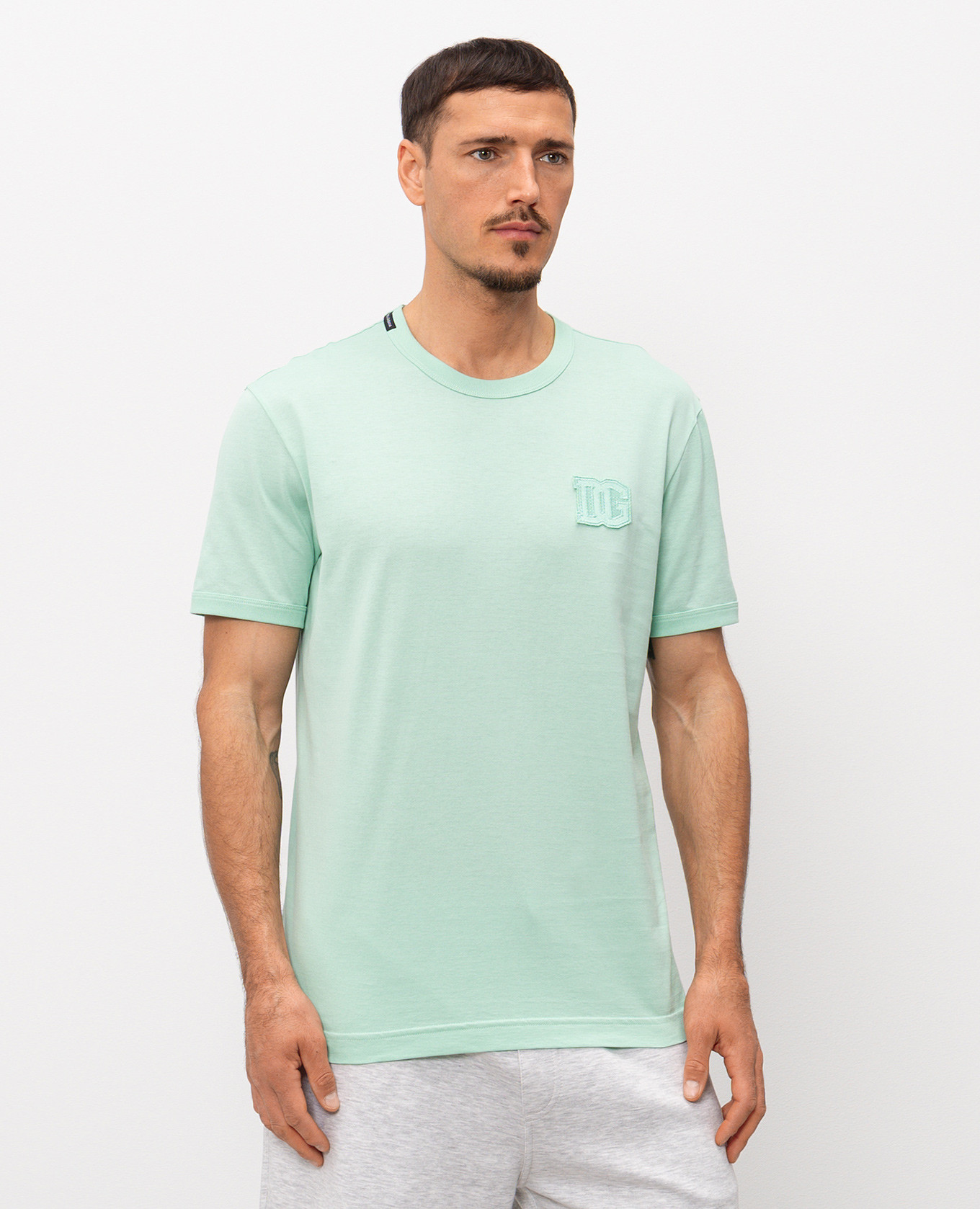

Green t-shirt with a monogram patch Dolce&Gabbana