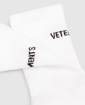 Vetements White socks with logo pattern UH27S0300W