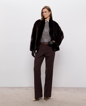 Elpidio Loffredo Brown mink fur coat VIS012AN20
