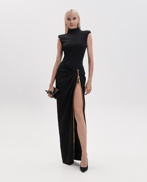 Balmain Black dress with zipper FF0RP900JL05