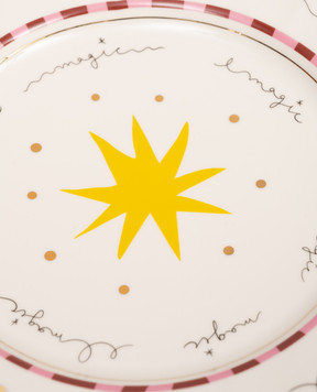 Bitossi Home White porcelain dinner plate Star PAN01001