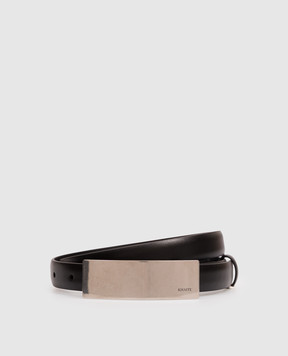 Khaite Black Berlin leather belt with logo engraving 10188763