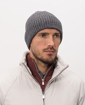 Brunello Cucinelli Dark gray cashmere hat M2293900