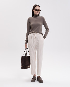 Kiton Brown cashmere turtleneck D62746078800