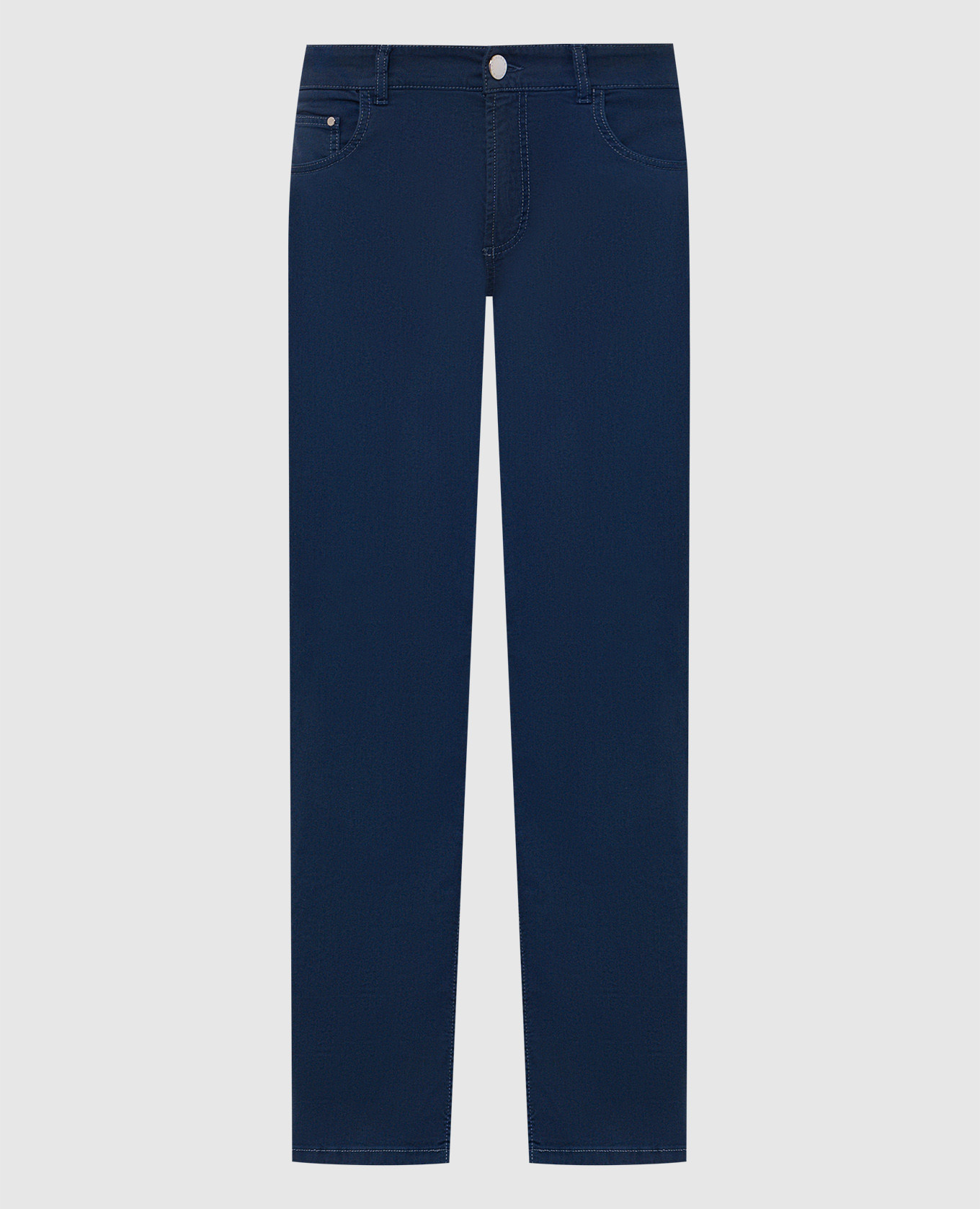 Blue jeans with logo patch