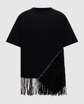 Max Mara Sportmax SPONDA black fringed T-shirt SPDSPONDA