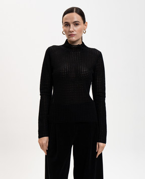 PROENZA SCHOULER Black Zella golf with patterned wool WL2617647KW201