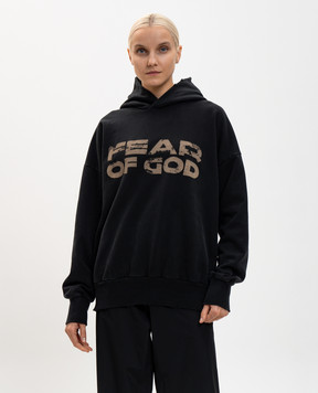 Fear of God Black hoodie with logo print FG25FW1212102BHF