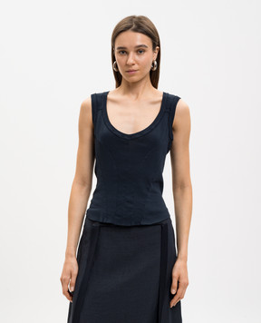 Marc Le Bihan Blue T-shirt with a scar 2841