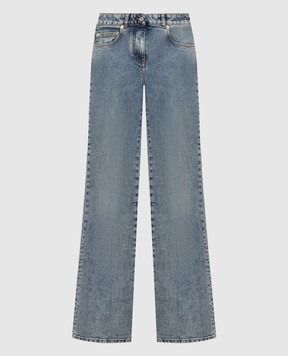 Balmain Blue flared jeans with logo patch PA0000000008