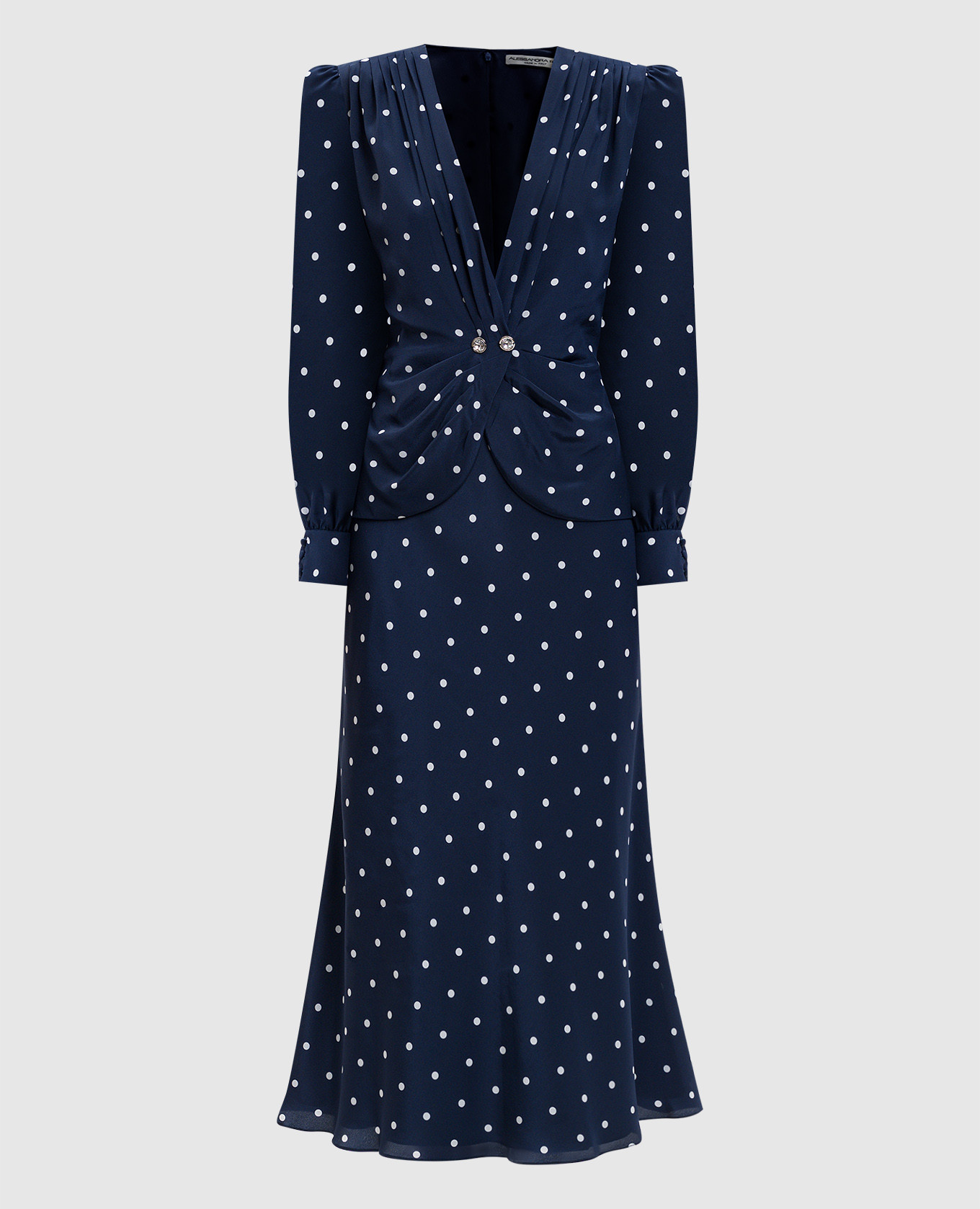 

Blue polka dot silk dress Alessandra Rich, Navy blue