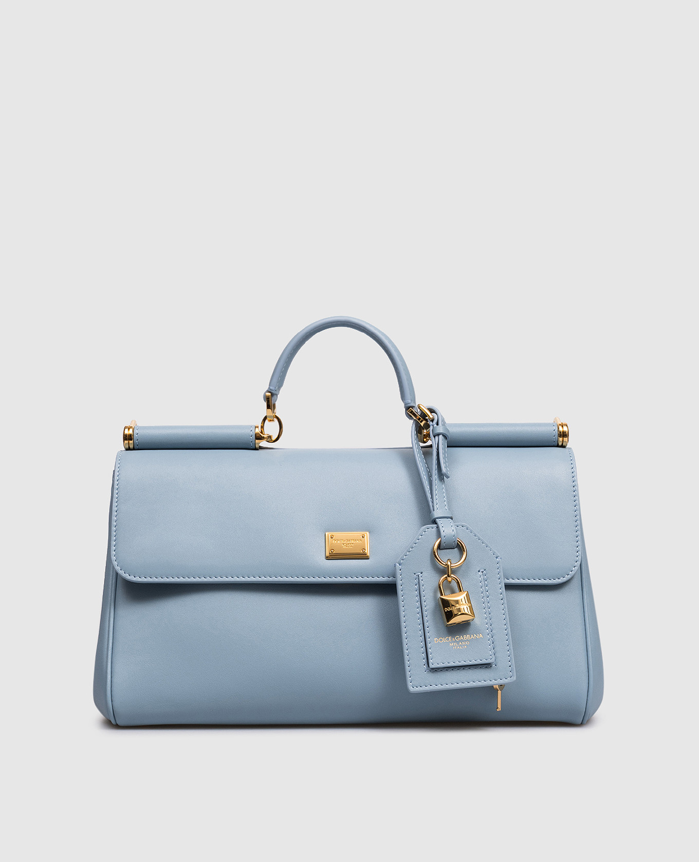 

Sicily blue leather satchel bag Dolce&Gabbana, Light blue