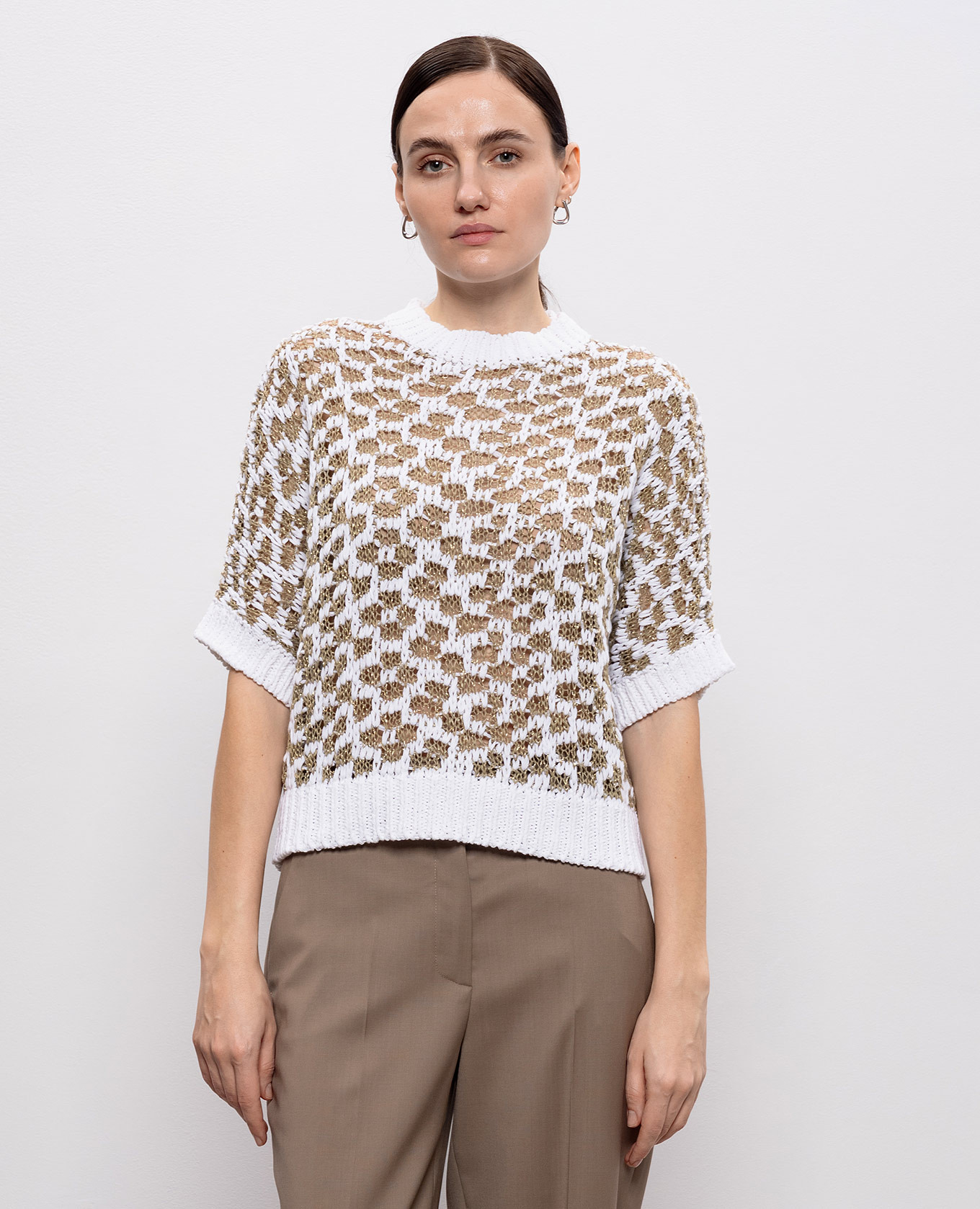 

Lurex patterned top Peserico, White