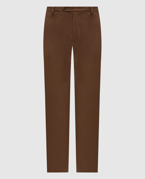 Officina 36 Brown Siano linen pants 0275100569
