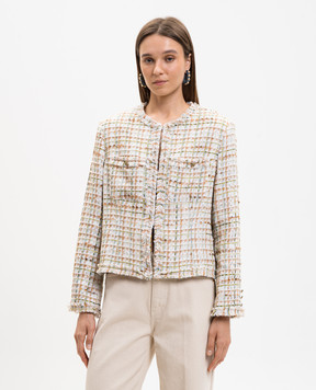 Ballantyne Beige tweed check jacket BLJ059KCV00