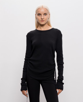 Ann Demeulemeester Black ribbed long sleeve B0014242FA659