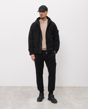 Stone Island Black jacket with logo patch L1S154100052S0042