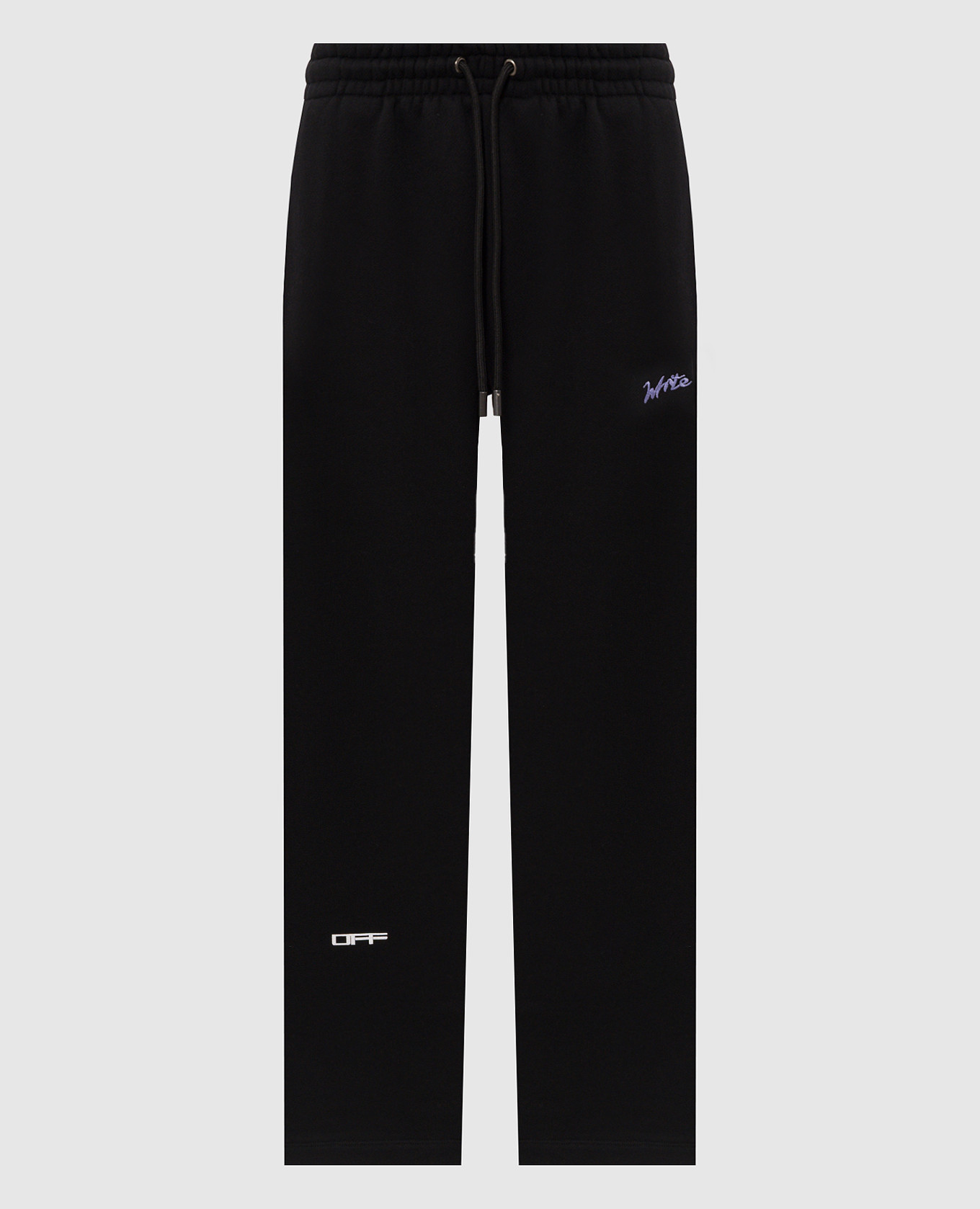 Black sweatpants with branded print