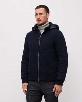 Pini Parma Blue jacket with wool HOODBOMBBL