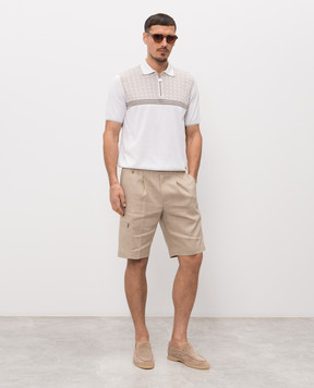 Stefano Ricci Beige linen and wool shorts M1T6100190LW001Q
