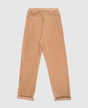 Brunello Cucinelli Children's brown corduroy pants with lapels B280NP113C
