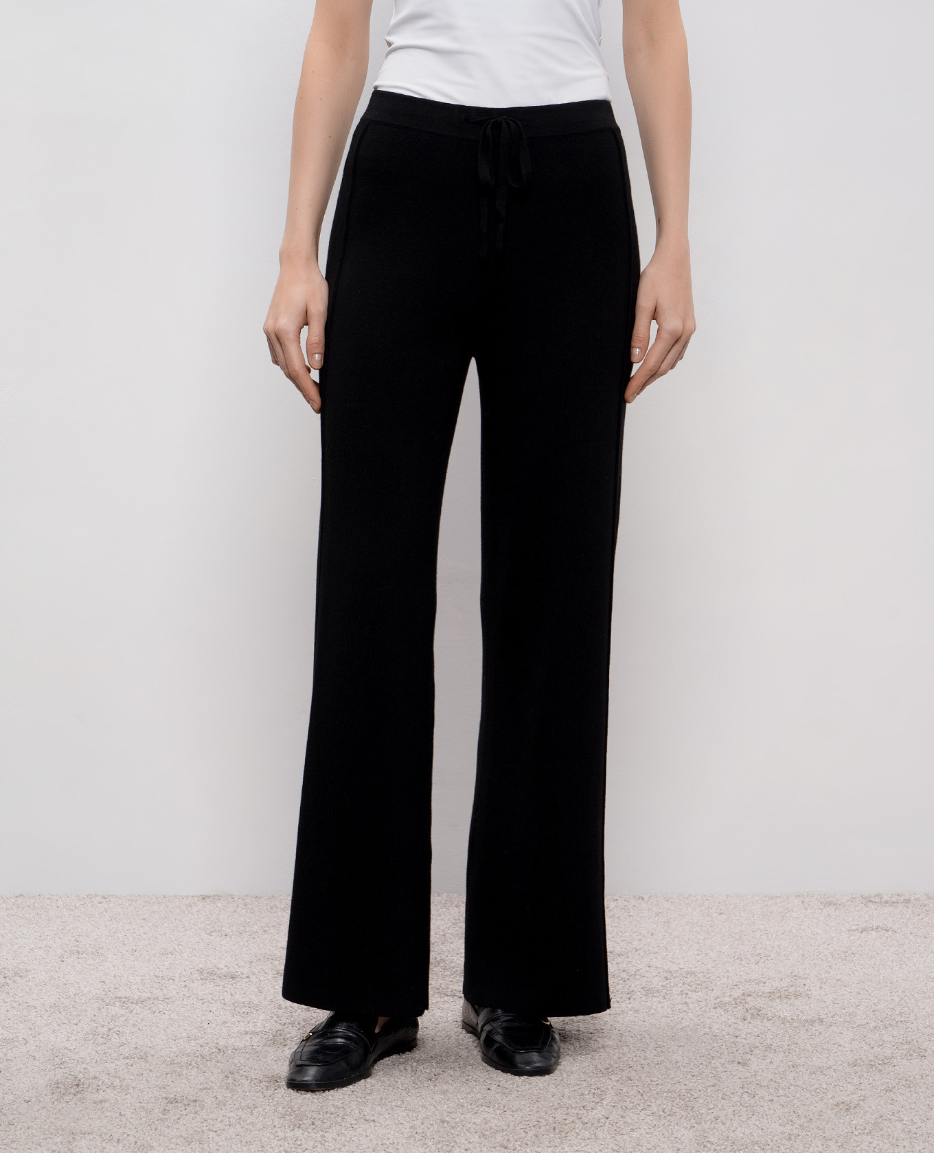 Black wool pants with logo Twinset 3