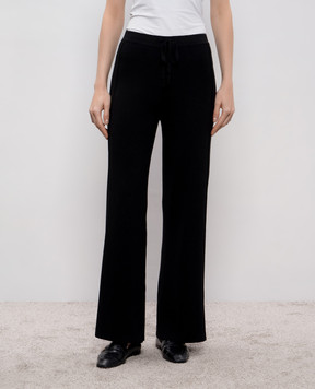 Twinset Black wool pants with logo 252LL3NCC