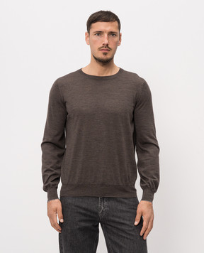 Brunello Cucinelli Brown wool and cashmere sweater M2400100
