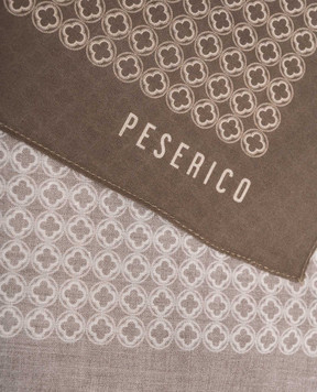 Peserico Brown printed pachet scarf R71022C0CC803