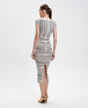 Balmain White midi dress with sequins FF0RJ195KI94