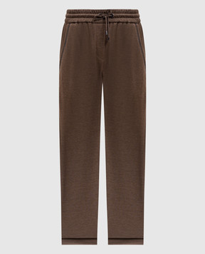Brunello Cucinelli Brown sweatpants with monil chain MD828SB899