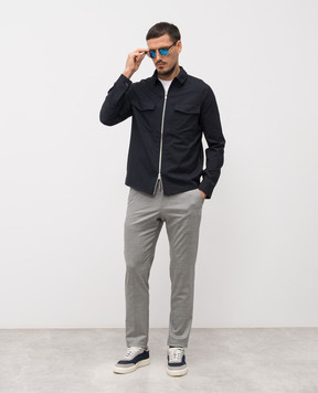 Marco Pescarolo Blue wool and silk shirt URUS5314