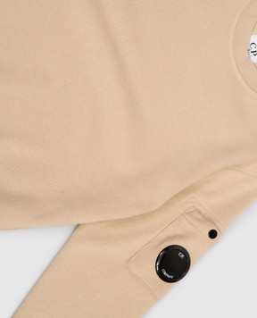 C.P. Company Children's beige sweatshirt with logo patch CNF00XLCA691014
