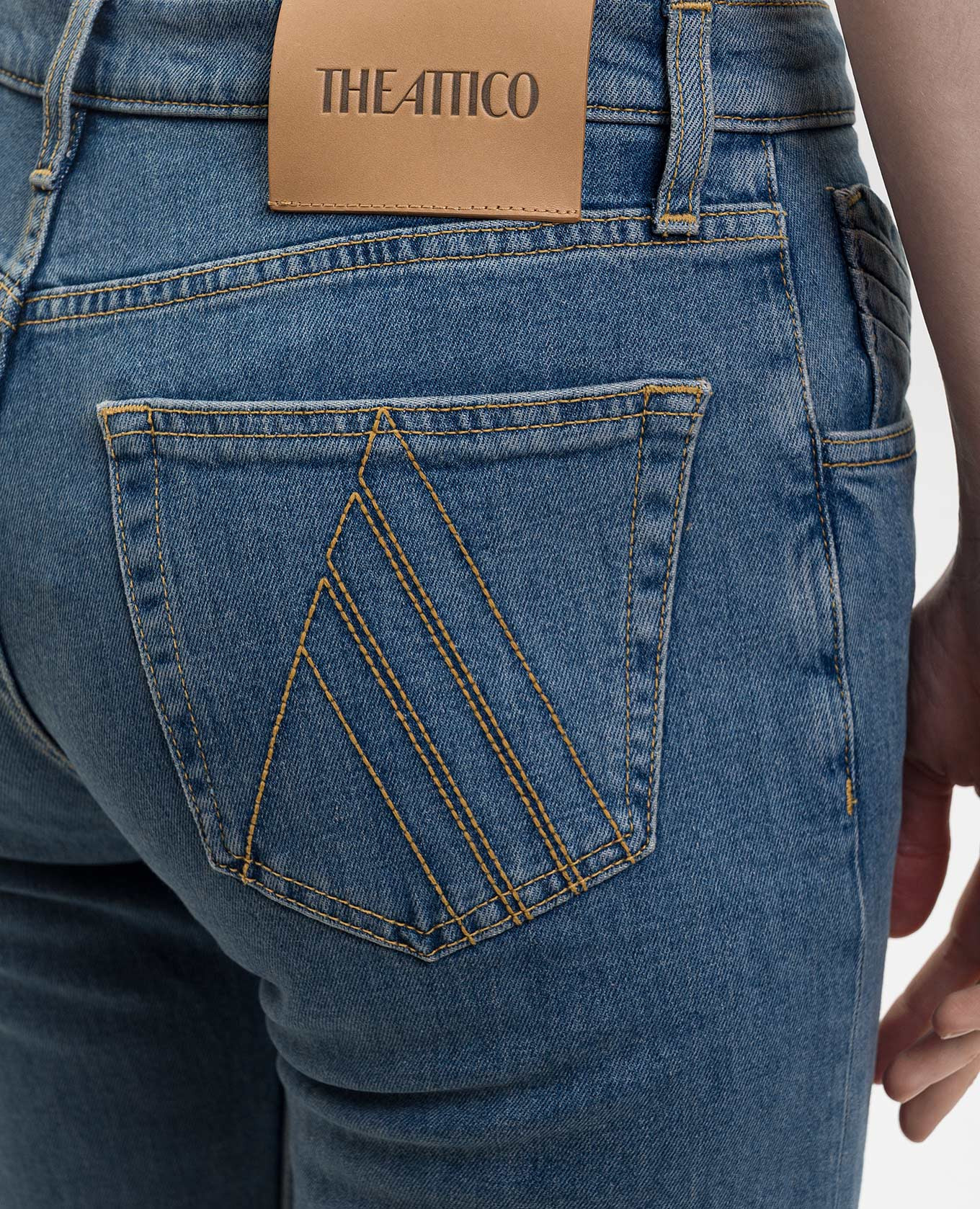 Blue flared jeans with logo patch The Attico 5