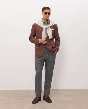 Brunello Cucinelli Gray patterned shirt MY6370627