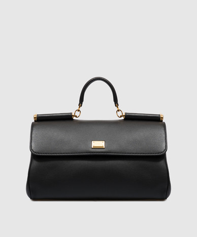 My Sicily black leather satchel bag
