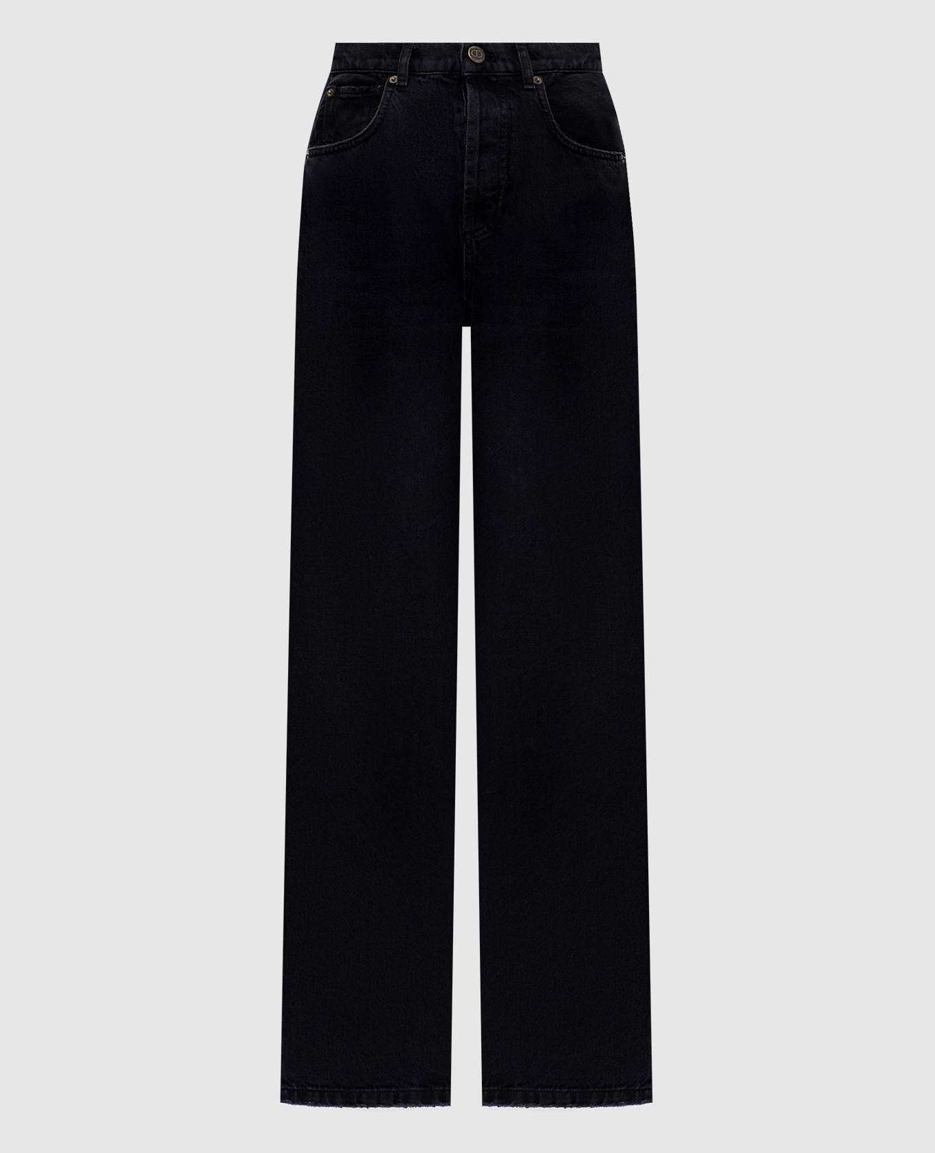 Black jeans with logo patch Twinset