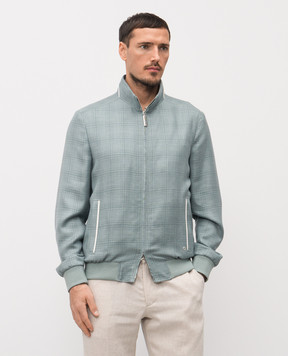 Stefano Ricci Green cashmere, silk and linen check jacket MZJ6100020C169HA