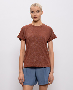 Brunello Cucinelli Brown cashmere and silk t-shirt M41810000