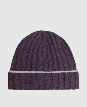 Brunello Cucinelli Purple cashmere hat M2240900