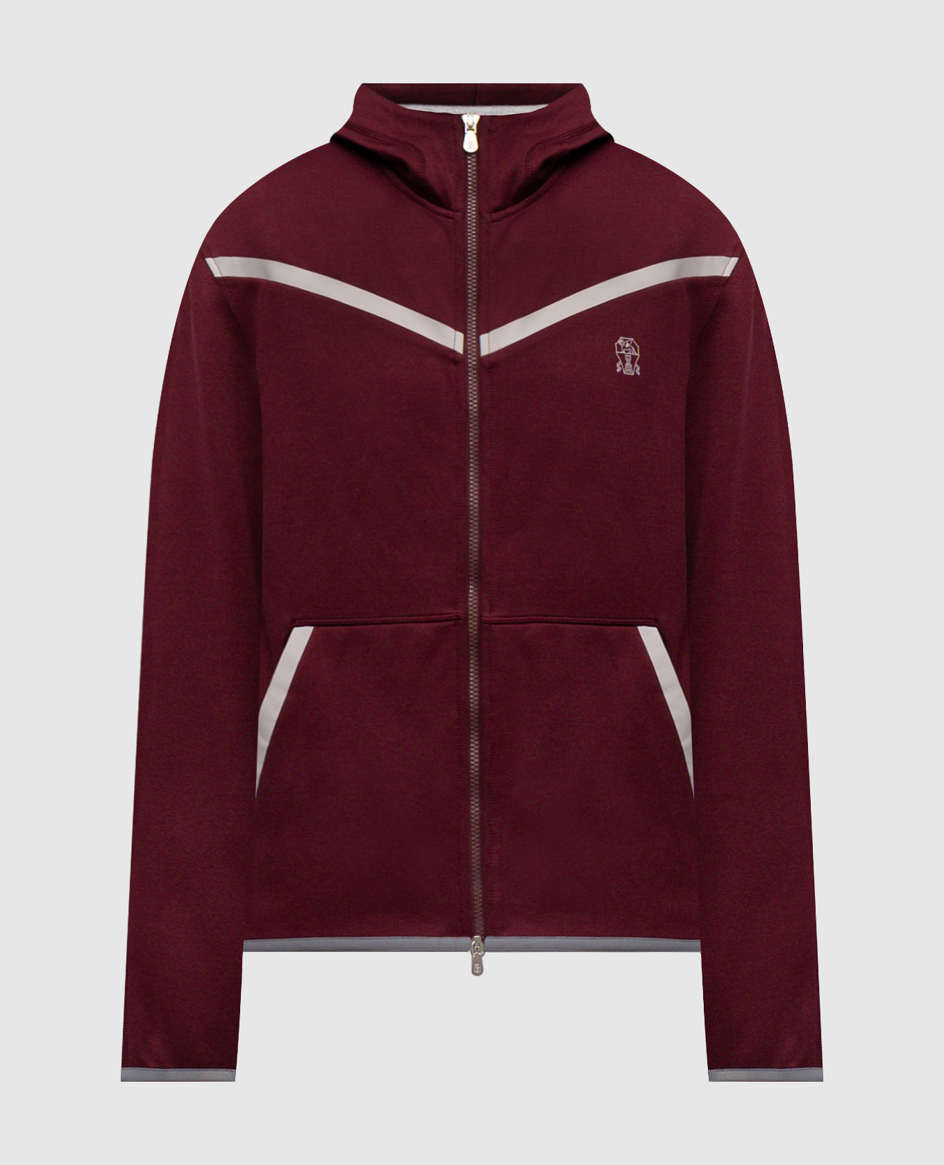 Burgundy sports jacket with emblem